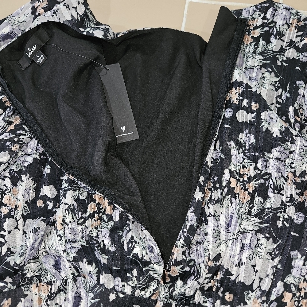 Lulus Floral Print Skater Mini Dress (L) NWT! - Picture 6 of 6